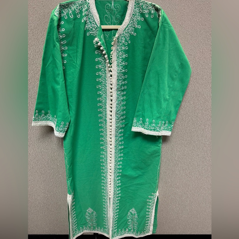 Vintage Kelly Green Kaftan